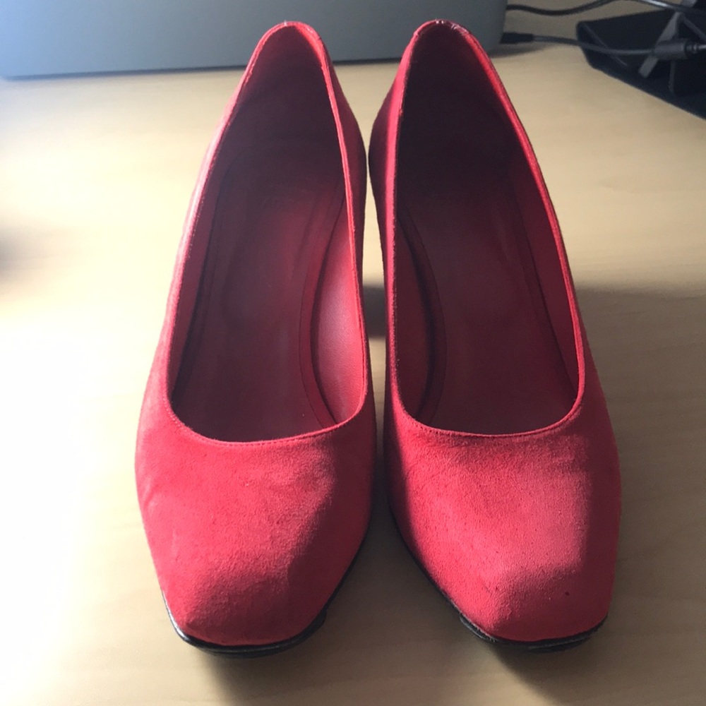 Red suede shoes